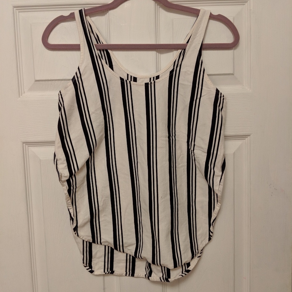 Black white striped Madewell split tank